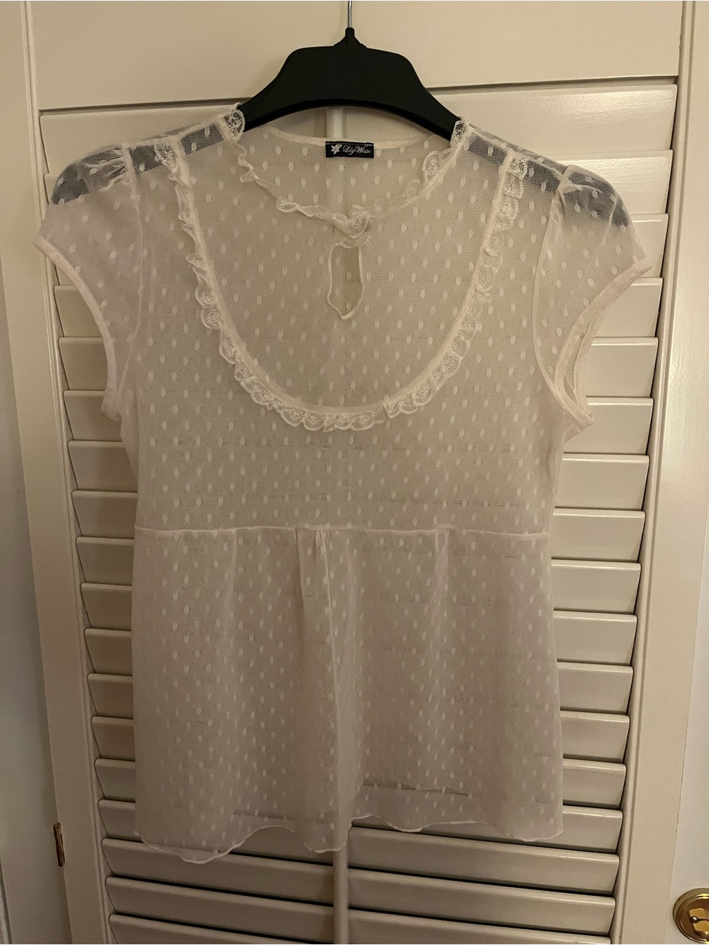 Lily White Sheer Mesh Blouse